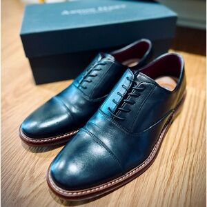 Aston Grey - Mens Cap Toe Black Leather Oxford Dress Shoes (Kindu) - US 9
